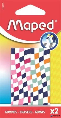 Radír, kockamintás, MAPED „Checkerboards”, vegyes minták, 2 db