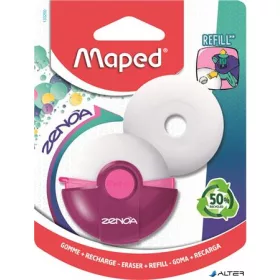   Radír, műanyag tokos, utántöltővel, MAPED 'Zenoa', vegyes színek