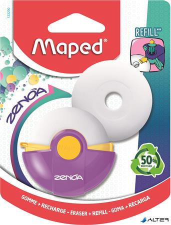Radír, műanyag tokos, utántöltővel, MAPED "Zenoa", vegyes színek