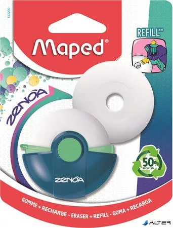 Radír, műanyag tokos, utántöltővel, MAPED "Zenoa", vegyes színek