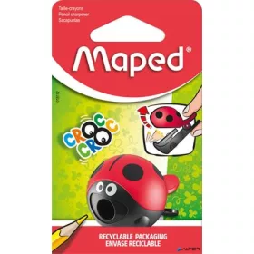   Hegyező, egylyukú, tartályos, MAPED 'Croc Croc Easy', katica és bálna, vegyes formák