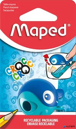Hegyező, egylyukú, tartályos, MAPED 'Croc Croc Easy', katica és bálna, vegyes formák