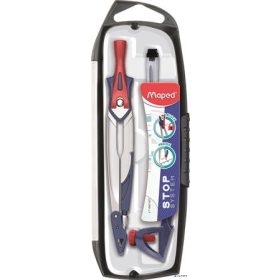   Körző készlet, rögzíthető lábakkal, 3 darabos, MAPED "Stop System"