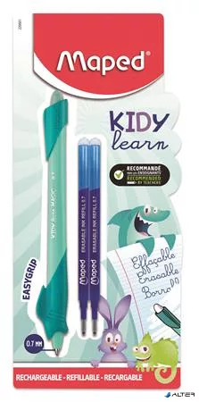 Írástanuló rollertoll, utántöltővel, 0,7 mm, radírozható, MAPED "KIDY Learn MAGIC", vegyes minták