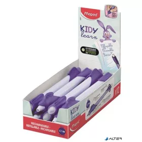   Írástanuló rollertoll, 0,7 mm, radírozható, MAPED "KIDY Learn MAGIC", nyuszi, lila, 12 db