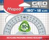 Szögmérő, műanyag, 180°, MAPED 'Geometric'