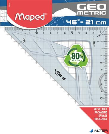 Háromszög vonalzó, műanyag, 45°, 21 cm, MAPED 'Geometric'