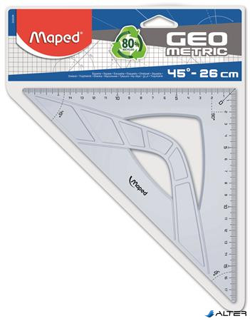 Háromszög vonalzó, műanyag, 45°, 26 cm, MAPED "Geometric"