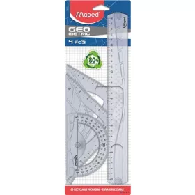   Vonalzókészlet, műanyag, 4 darabos, MAPED 'Geometric'