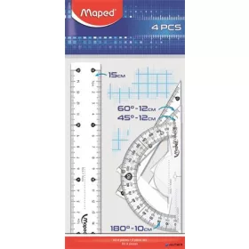   Vonalzókészlet, kicsi, műanyag, 4 darabos, MAPED 'Start'