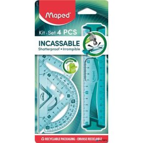   Vonalzókészlet, kicsi, műanyag, hajlítható, 4 darabos, MAPED "Flex"