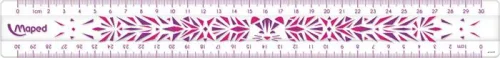 Vonalzó, műanyag, törhetetlen, 30 cm, MAPED "Study Unbreakable Fancy", vegyes színek
