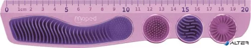 Vonalzó, műanyag, 20 cm, MAPED "Kidy Learn Concentration", lila
