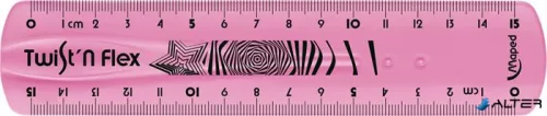 Vonalzó, műanyag, törhetetlen, 15 cm, MAPED 'Twist'n Flex'