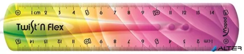 Vonalzó, műanyag, 15 cm, MAPED 'Twist'n Flex Decor'