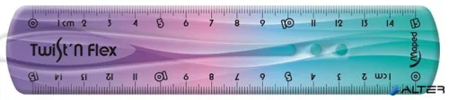 Vonalzó, műanyag, 15 cm, MAPED 'Twist'n Flex Decor'