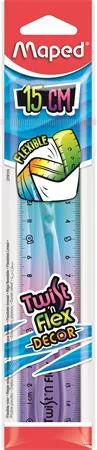 Vonalzó, műanyag, 15 cm, MAPED 'Twist'n Flex Decor'