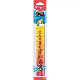   Vonalzó, műanyag, törhetetlen, 20 cm, MAPED "Twist'n Flex Decor Animals", vegyes színek