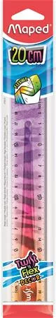 Vonalzó, műanyag, törhetetlen, 20 cm, MAPED "Twist'n Flex Decor Animals", vegyes színek
