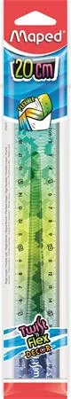 Vonalzó, műanyag, törhetetlen, 20 cm, MAPED "Twist'n Flex Decor Animals", vegyes színek