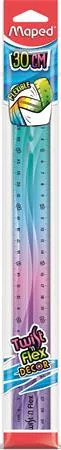 Vonalzó, műanyag, 30 cm, MAPED "Twist'n Flex Decor"