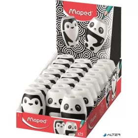   Hegyező display, egylyukú, tartályos, MAPED "Shakky Fancy", panda és pingvin, vegyes formák