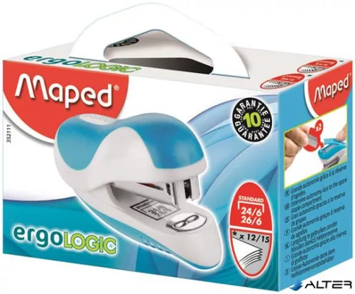 Tűzőgép, 24/6, 26/6, 12 lap, MAPED "Ergologic Mini", vegyes színek