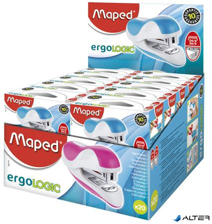 Tűzőgép, 24/6, 26/6, 12 lap, MAPED "Ergologic Mini", vegyes színek