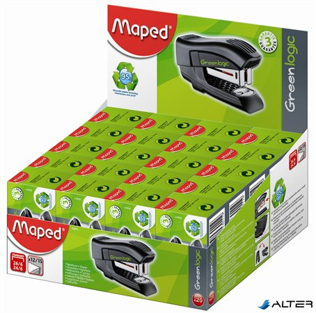 Tűzőgép, 24/6, 26/6, 12 lap, MAPED "Greenlogic Mini"