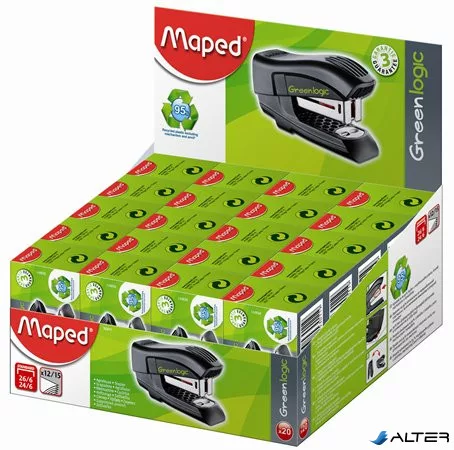 Tűzőgép, 24/6, 26/6, 12 lap, MAPED "Greenlogic Mini"