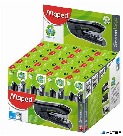 Tűzőgép, No. 10, 15 lap, MAPED "Greenlogic Pocket"