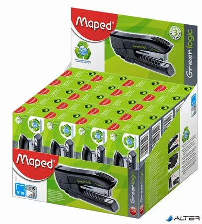 Tűzőgép, No. 10, 15 lap, MAPED "Greenlogic Pocket"