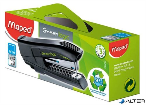 Tűzőgép, No. 10, 15 lap, MAPED "Greenlogic Pocket"