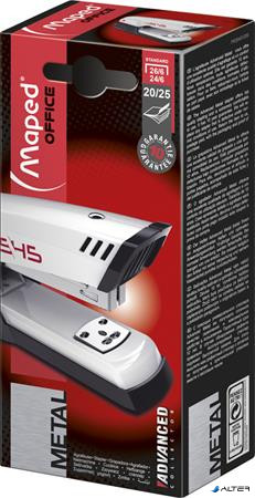 Tűzőgép, 24/6, 26/6, 20 lap, MAPED "Advanced Half-Strip", fehér