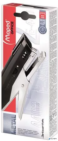 Tűzőgép, kézi, 24/6, 26/6, 20 lap, MAPED "Essentials Plier", fekete