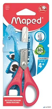 Olló, iskolai, 13 cm, MAPED "Essentials Pulse", vegyes színek