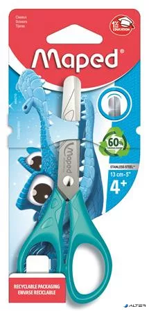 Olló, iskolai, 13 cm, MAPED "Essentials Pulse", vegyes színek