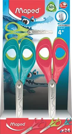 Olló display, iskolai, 13 cm, MAPED 'Essentials Pulse', vegyes színek