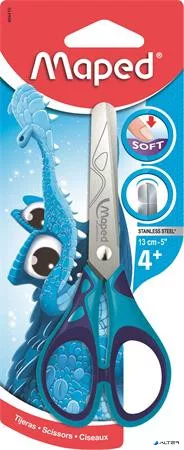 Olló, iskolai, 13 cm, MAPED "Essentials Soft"