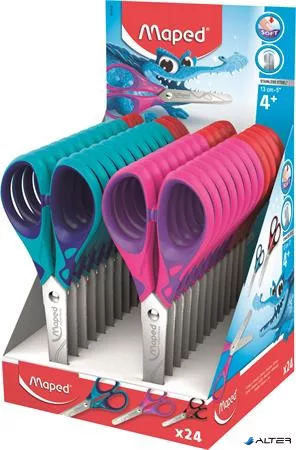 Olló display, iskolai, 13 cm, MAPED "Essentials Soft"