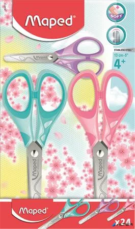 Olló display, iskolai, 13 cm, MAPED "Essentials Soft Pastel", pasztell színek