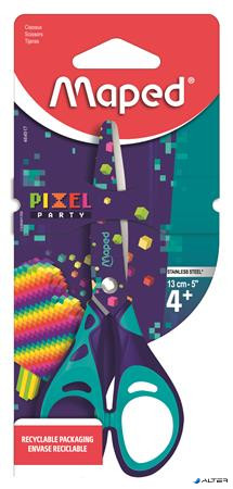 Olló, iskolai, 13 cm, MAPED 'Pixel Party'