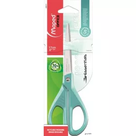   Olló, irodai, 17 cm, MAPED "Essentials Green", türkizkék