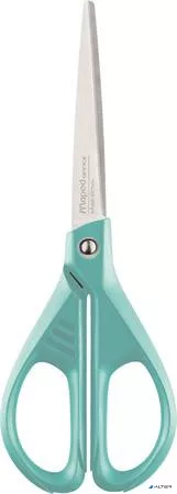 Olló, irodai, 17 cm, MAPED 'Essentials Green', türkizkék
