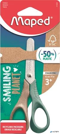 Olló, óvodai, 12 cm, FSC, MAPED 'Smiling Planet Vivo'