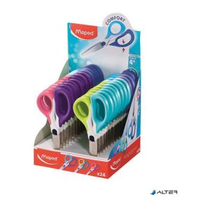   Olló display, iskolai, 13 cm, MAPED 'Sensoft Asym', vegyes színek