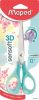 Olló, iskolai, 16 cm, rugalmas nyél, MAPED 'Sensoft 3D', vegyes pasztell színek