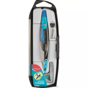   Körző készlet, 3 darabos, MAPED "Metal Open", vegyes színek