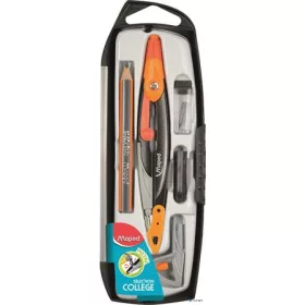   Körző készlet, 5 darabos, MAPED "Metal Open", vegyes színek