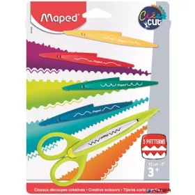   Olló, kreatív, cserélhető penge, MAPED "Créa Cut", 5 különböző minta